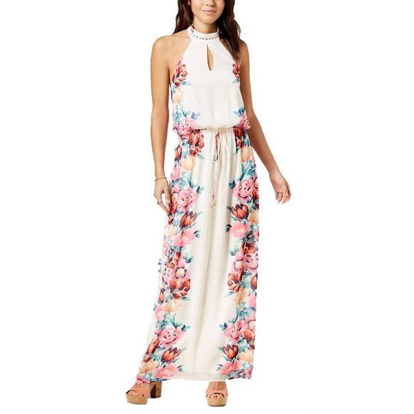 City Studios Juniors Floral Print Maxi Dress - Picture 3 of 4